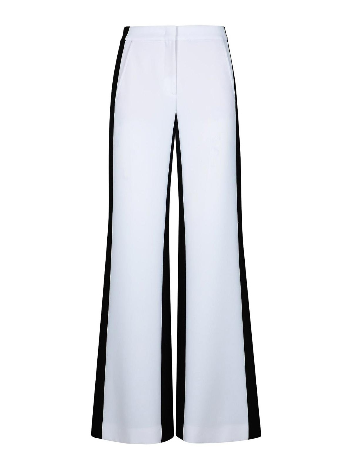 Shop Moschino Two-tone Polyester Blend Trousers In Negro