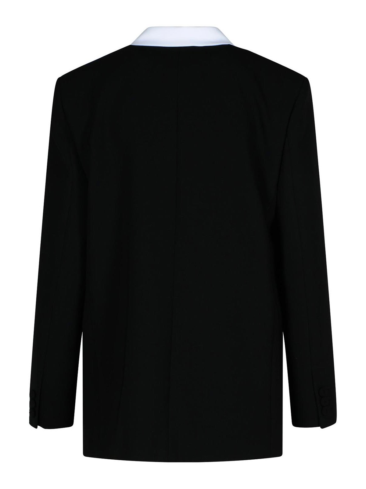 Shop Moschino Black Polyester Blend Blazer In Negro