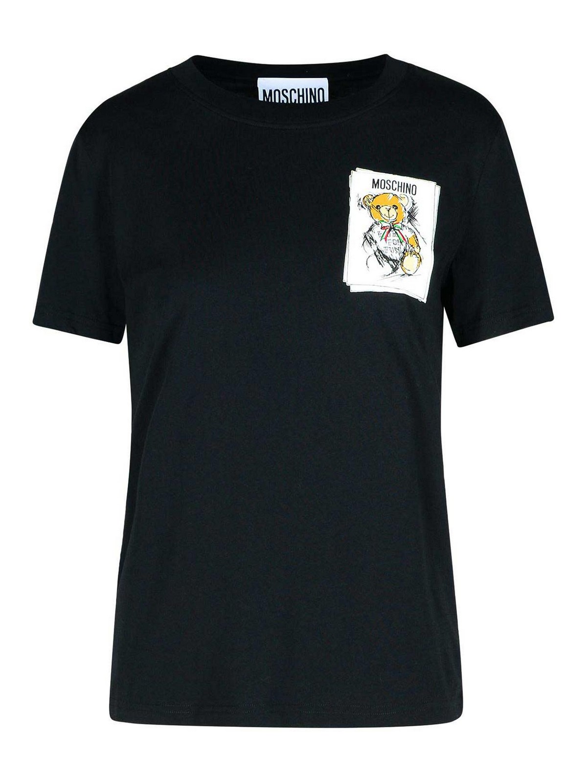 Shop Moschino Black Cotton T-shirt In Negro