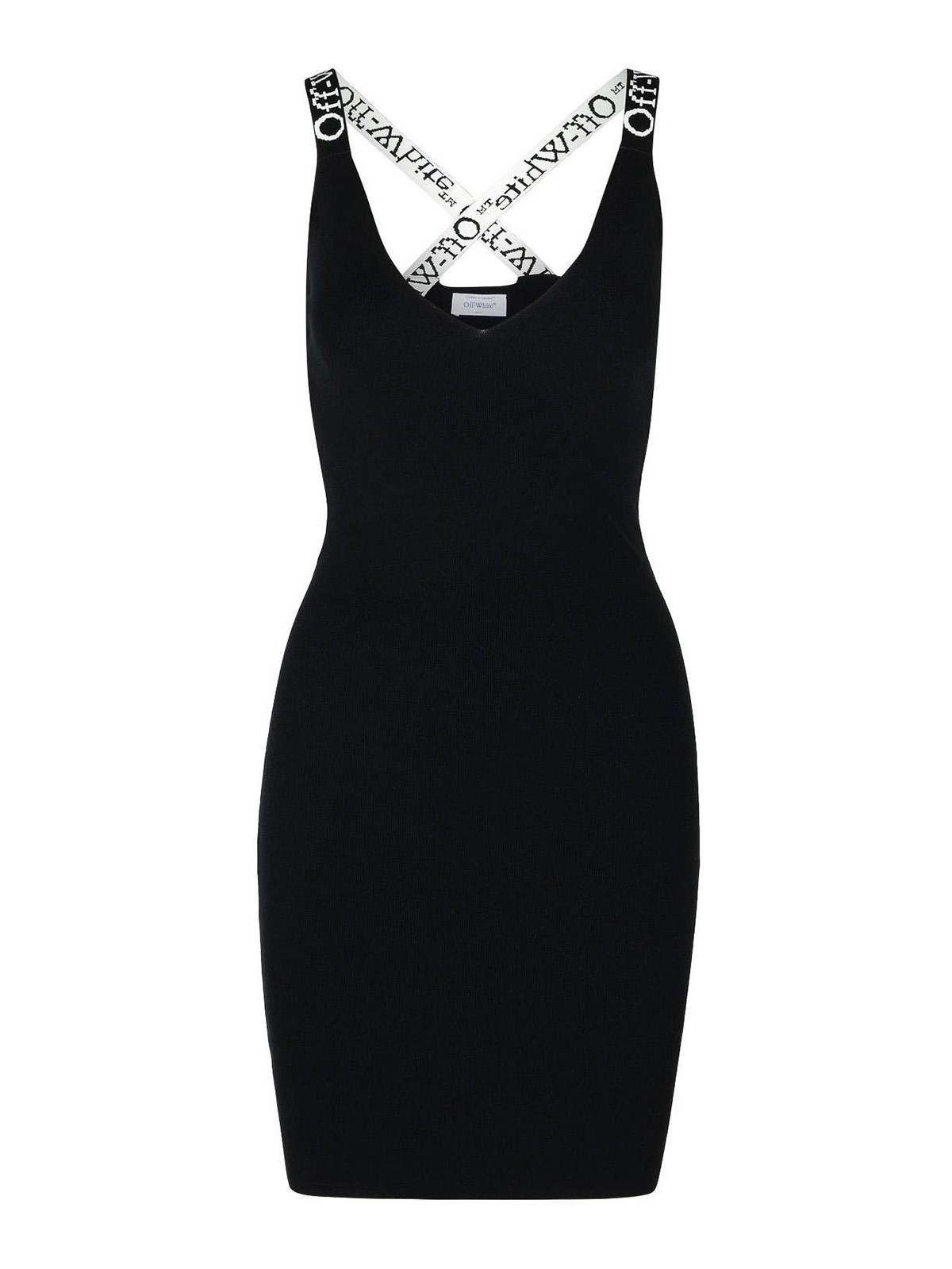 Shop Off-white Black Iscose Blend Dress In Negro