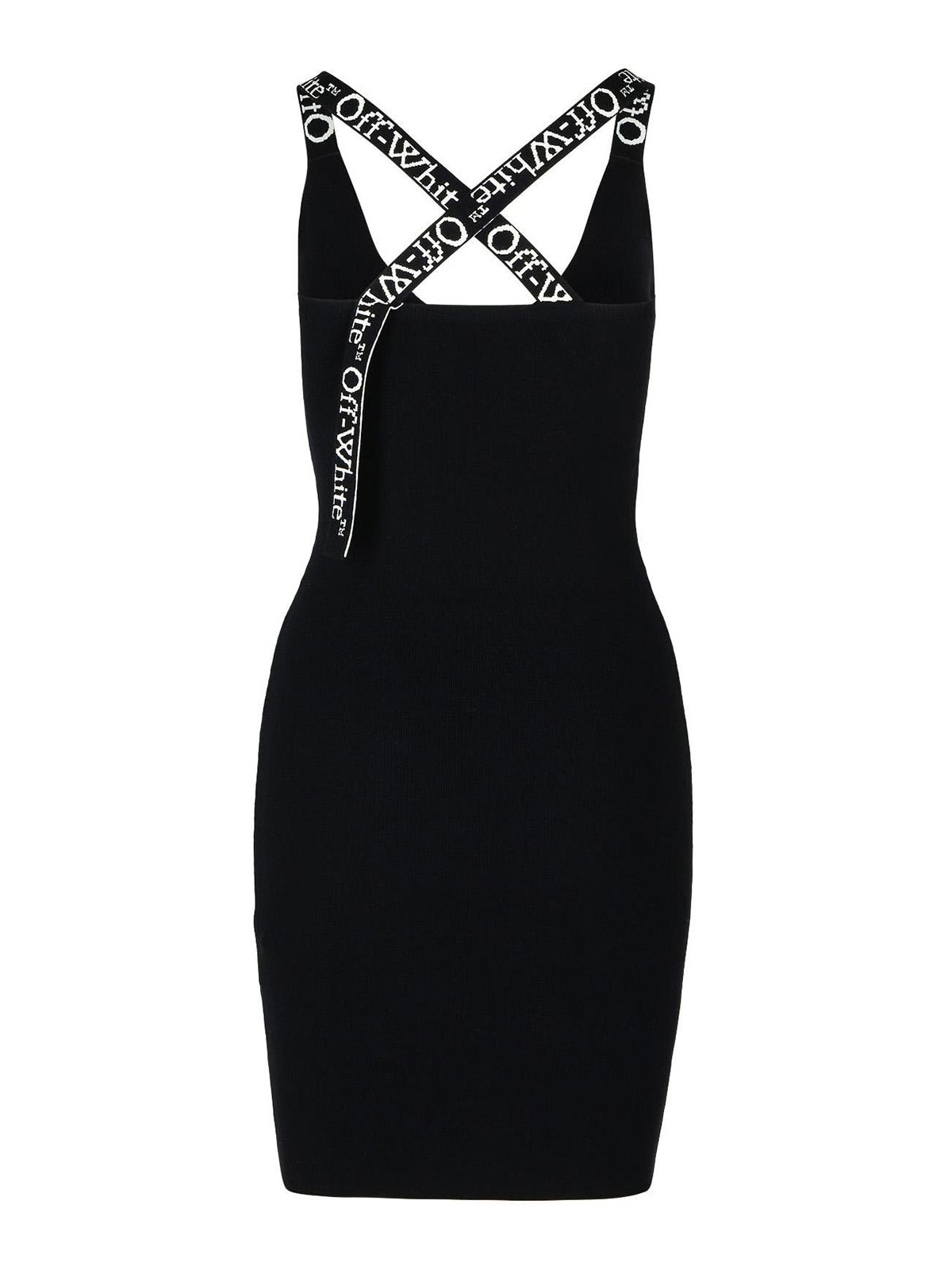 Shop Off-white Black Iscose Blend Dress In Negro