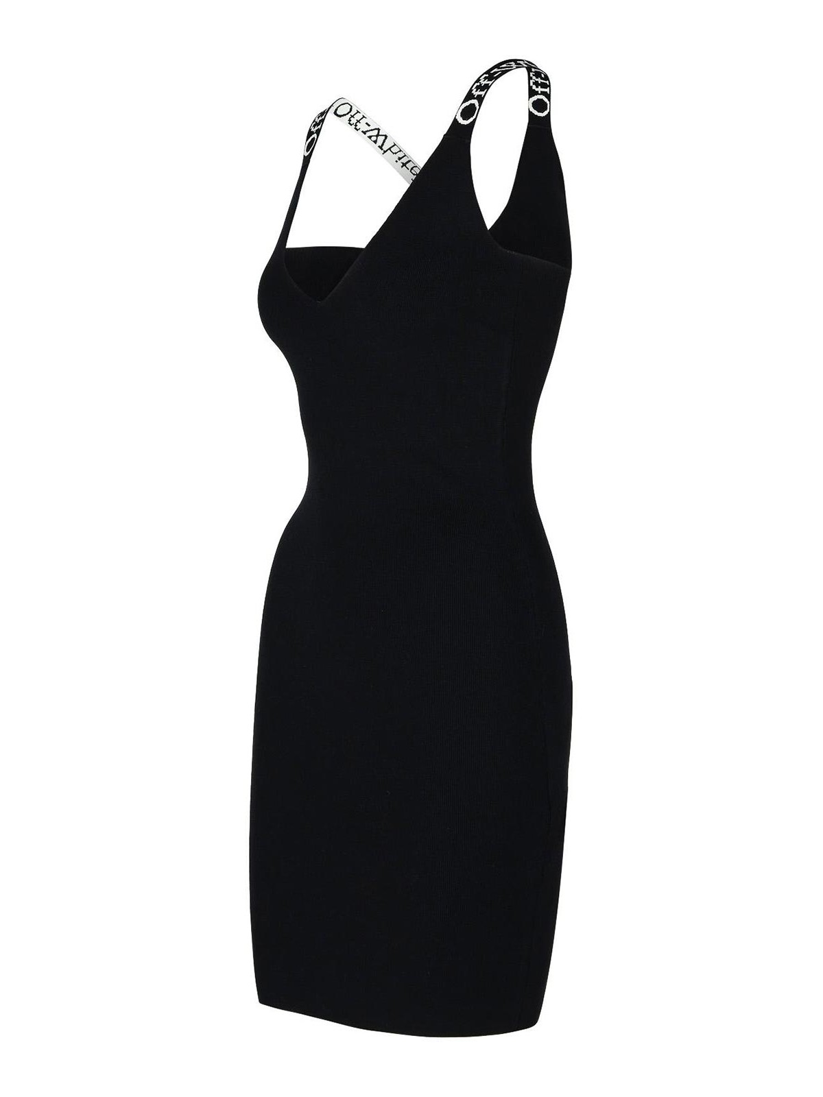 Shop Off-white Black Iscose Blend Dress In Negro