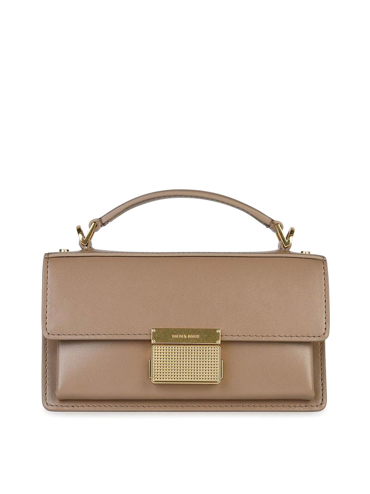 Shop Golden Goose Small  Beige Leather Bag In Beis