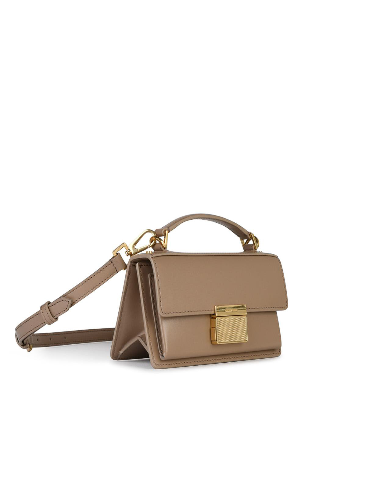 Shop Golden Goose Small  Beige Leather Bag In Beis