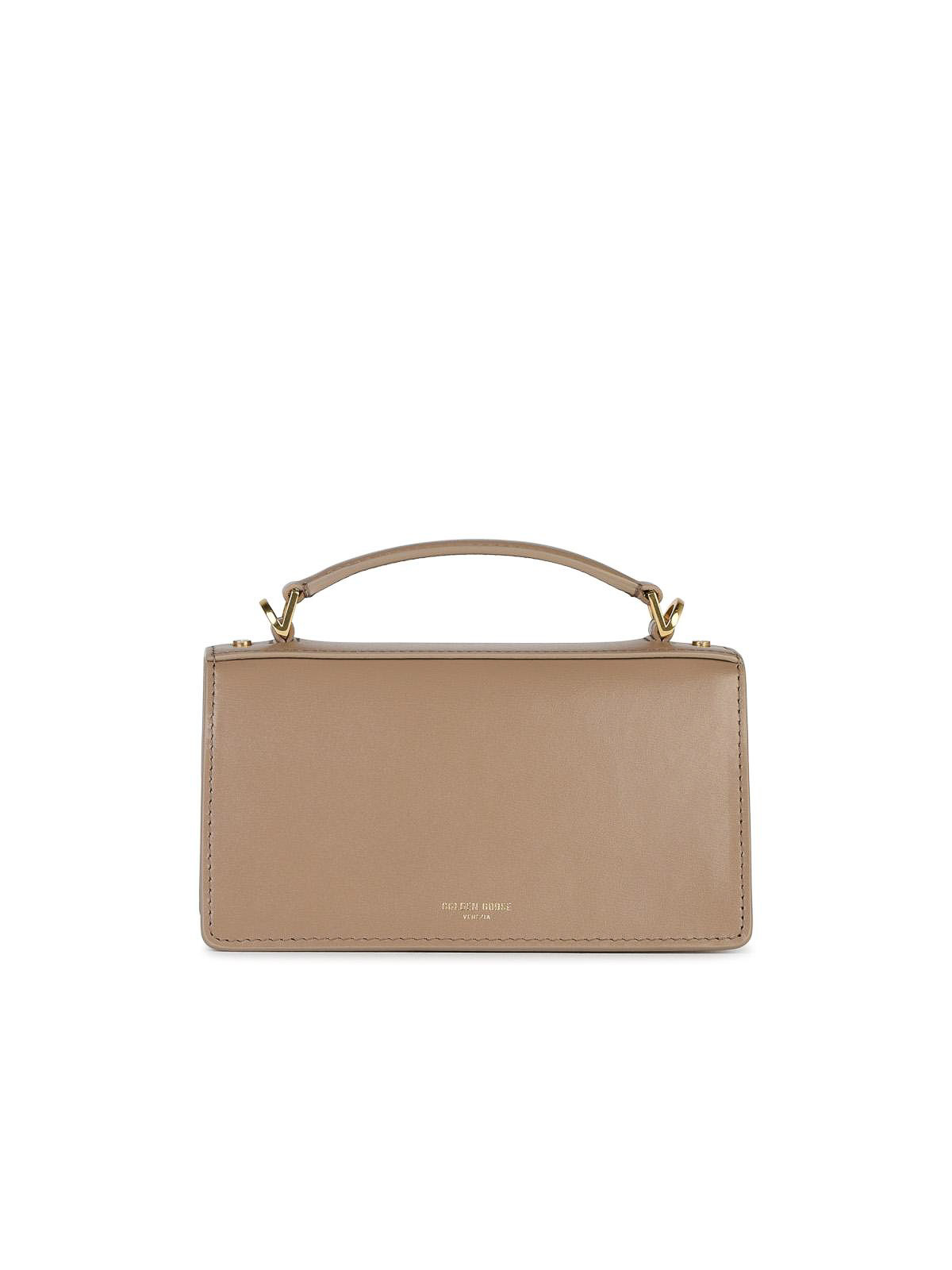 Shop Golden Goose Small  Beige Leather Bag In Beis