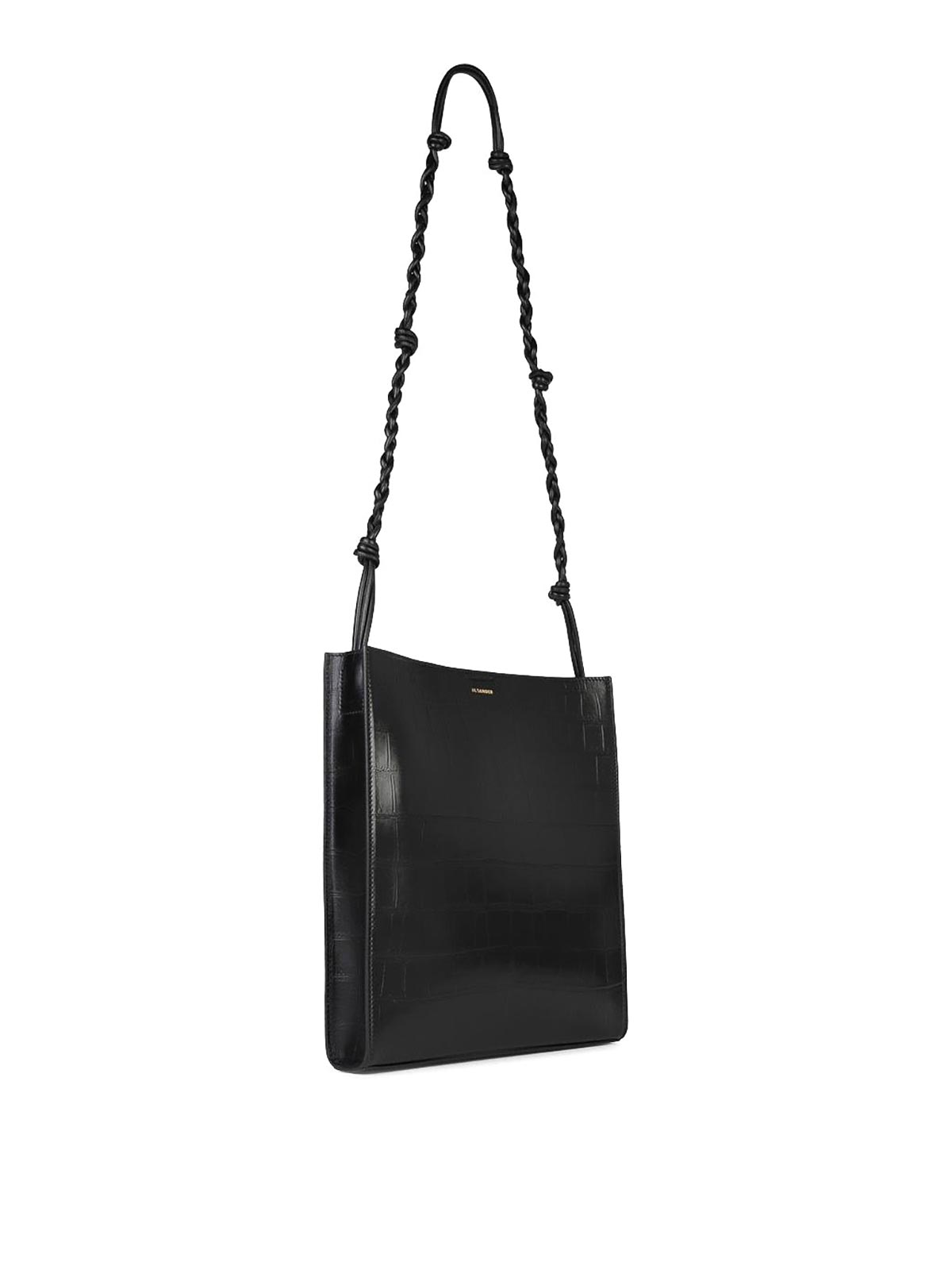 Shop Jil Sander Medium  Black Leather Crossbody Bag In Negro