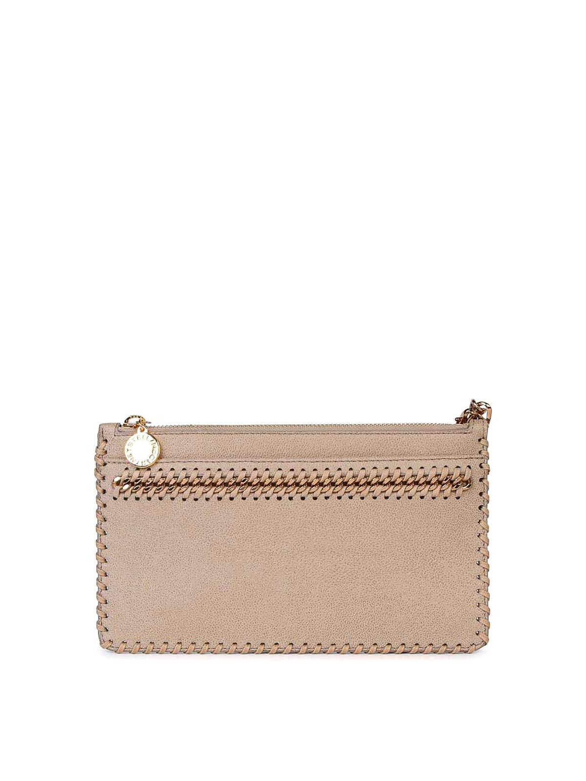 Shop Stella Mccartney Falabella  Mini Clutch In Crema