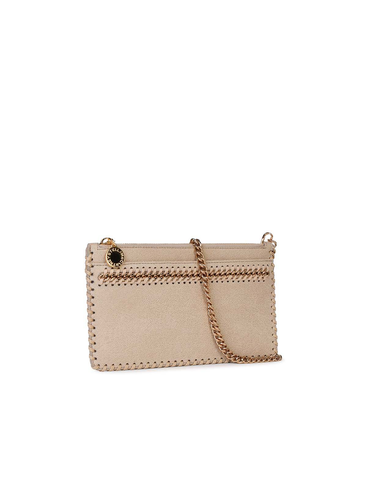 Shop Stella Mccartney Falabella  Mini Clutch In Crema