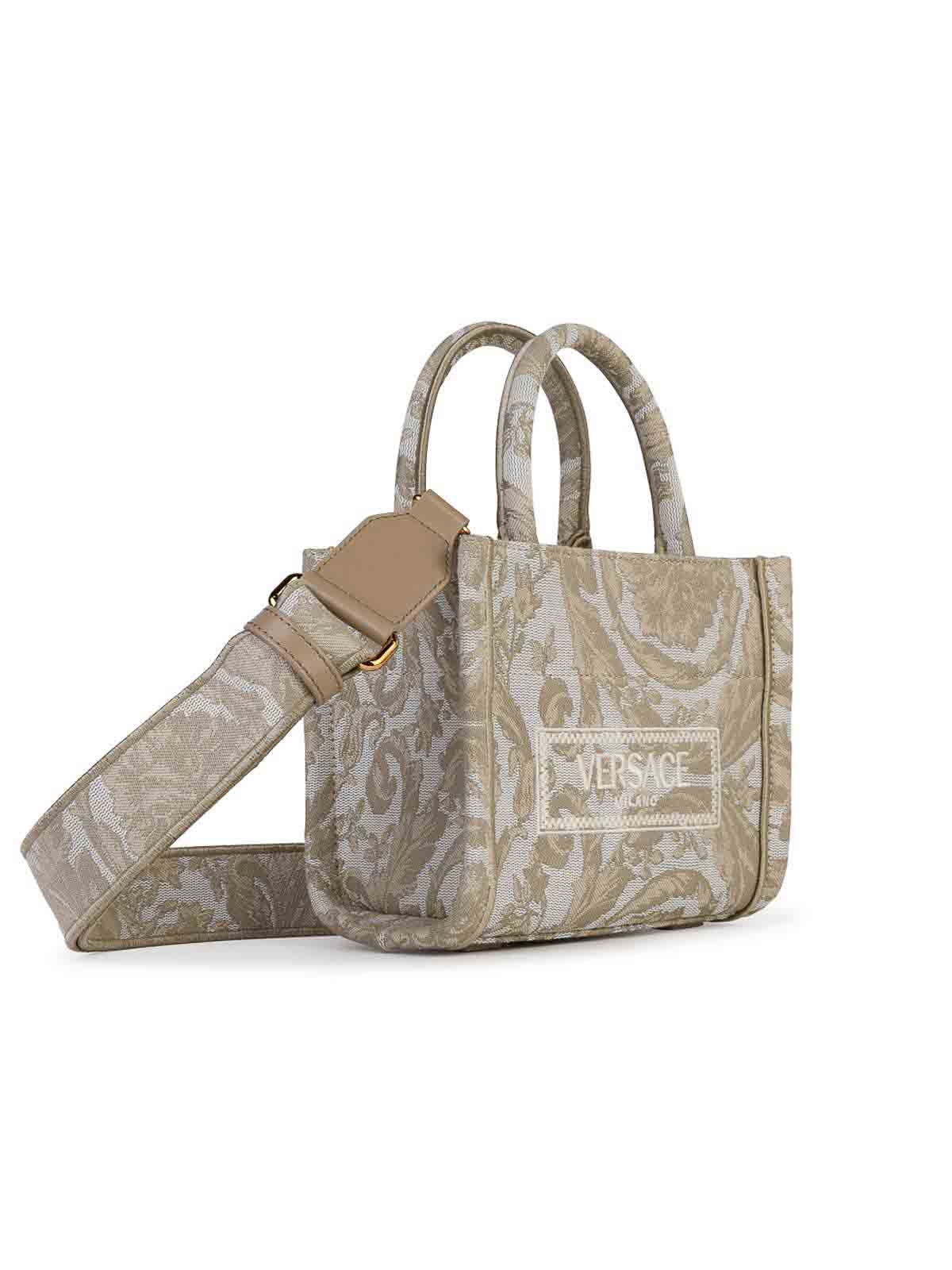 Shop Versace Small  Beige Bag In Beis