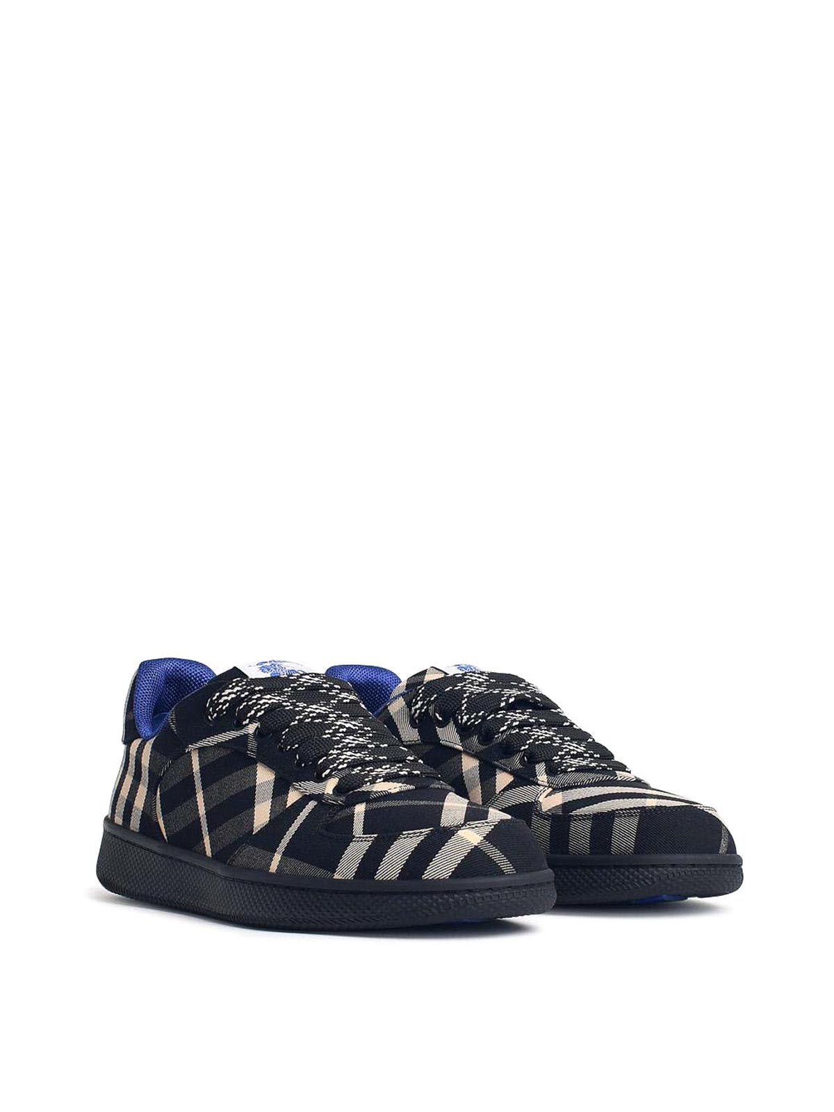 Shop Burberry Terrace Black Polyester Blend Sneakers In Negro