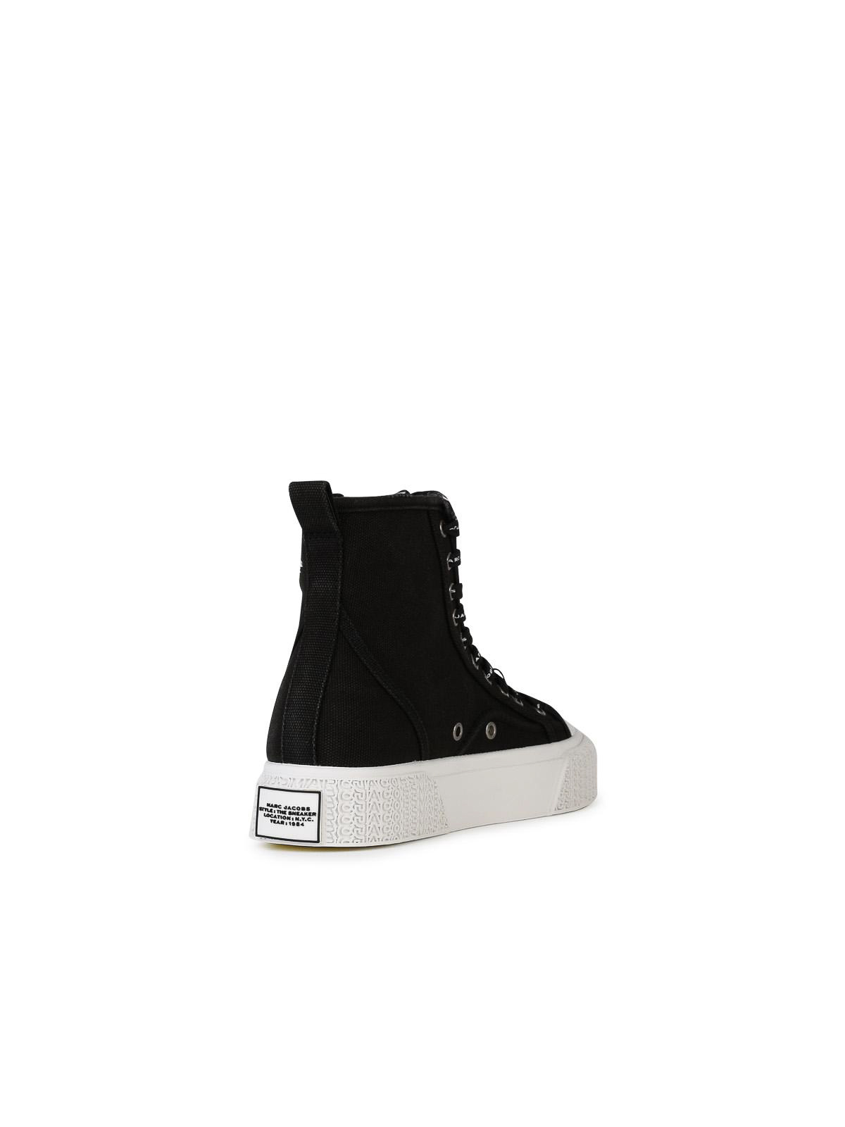 Shop Marc Jacobs The High Top Black Canvas Sneakers In Negro