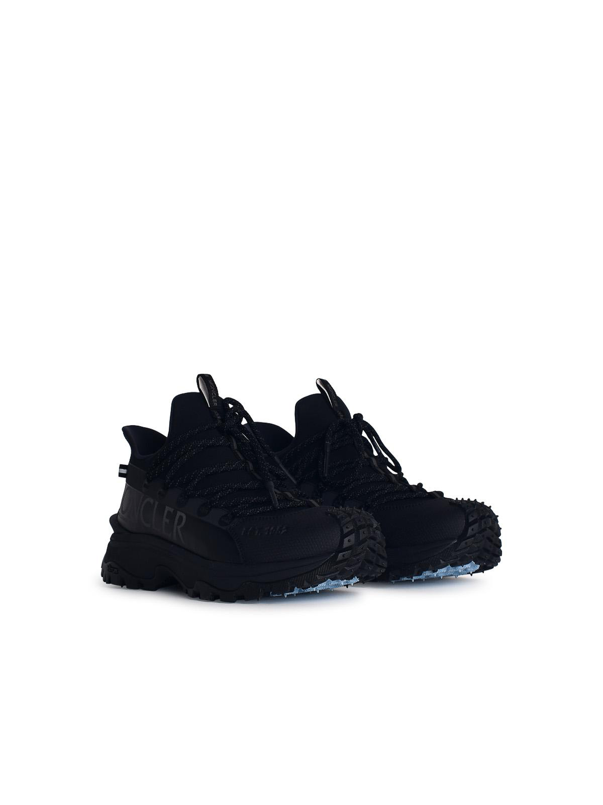 Shop Moncler Lite2 Black Tech Fabric Sneakers In Negro