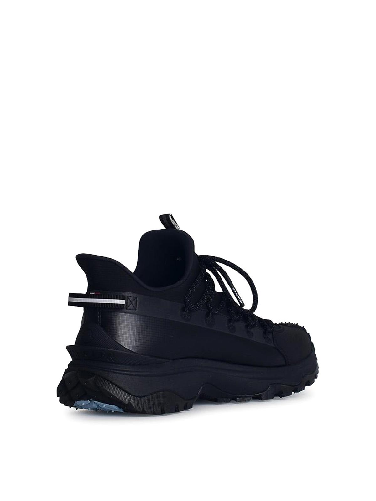 Shop Moncler Lite2 Black Tech Fabric Sneakers In Negro