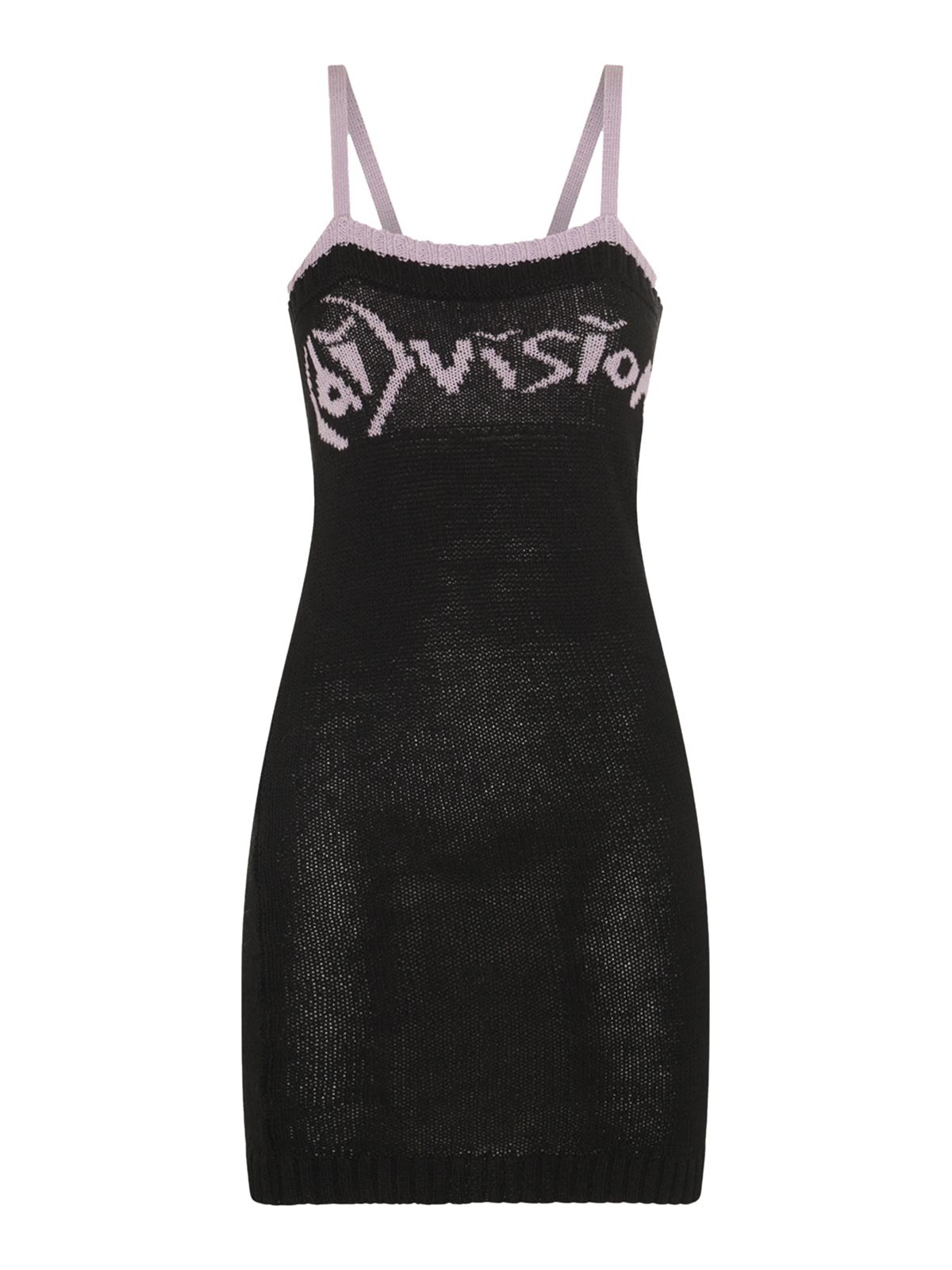 ワンピース (DI)VISION BLACK LINEN AND COTTON MINI DRESS Di Vision Black Linen And Cotton Mini Dress - Black | 130004