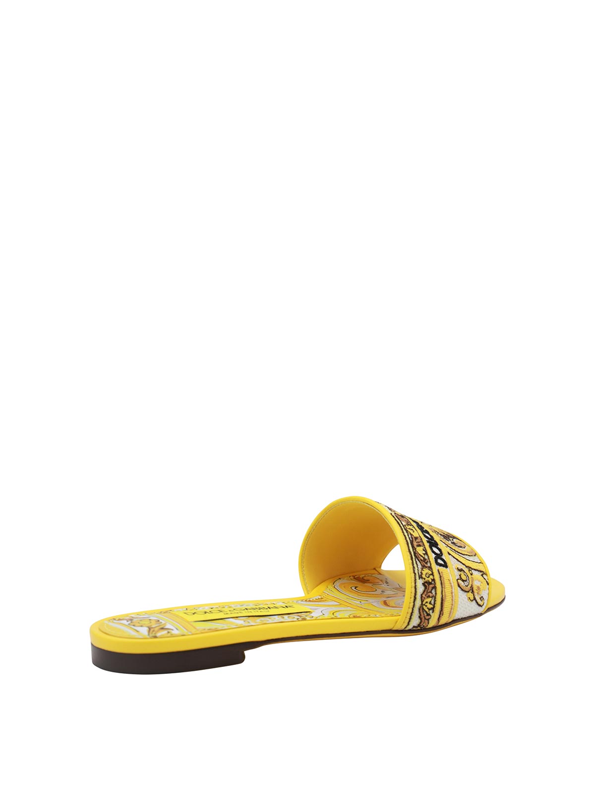 Shop Dolce & Gabbana Yellow Flats In Multicolor