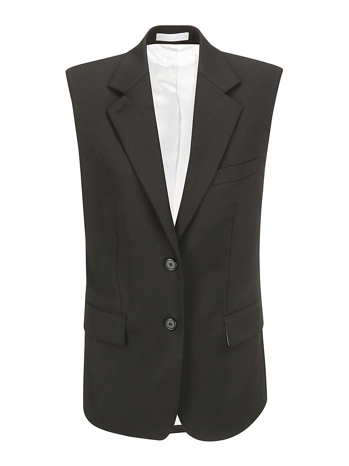 Shop Helmut Lang Vest With Peaked Lapels In Black