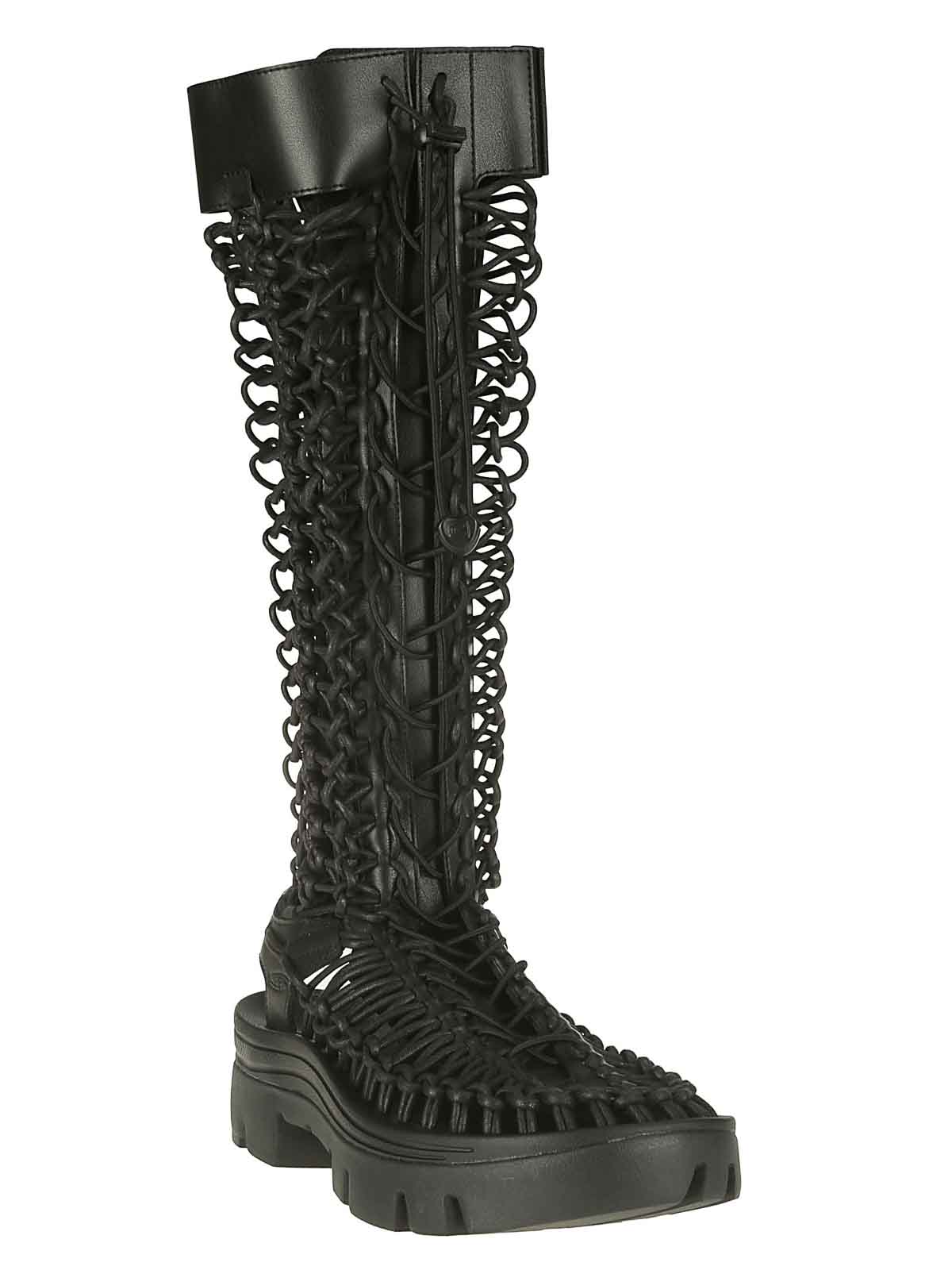 Shop Comme Des Garçons Leather Boot In Black