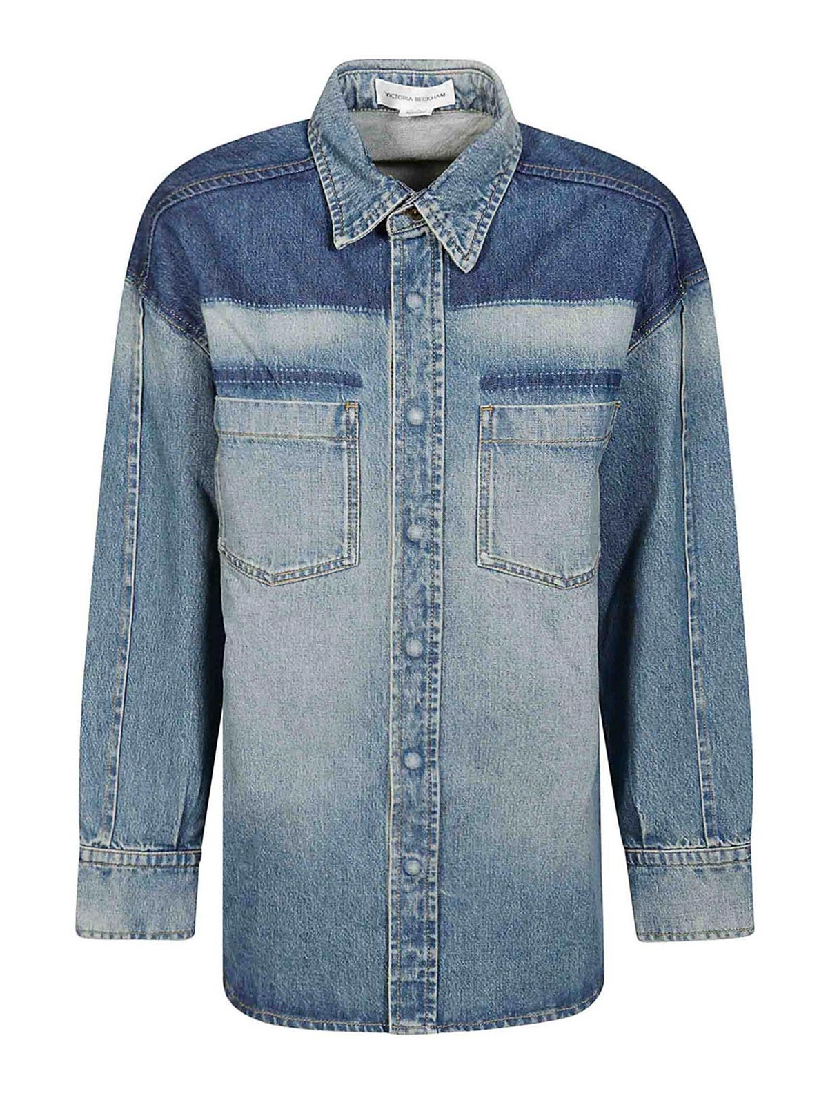 Shop Victoria Beckham Giubbotto Oversized In Denim