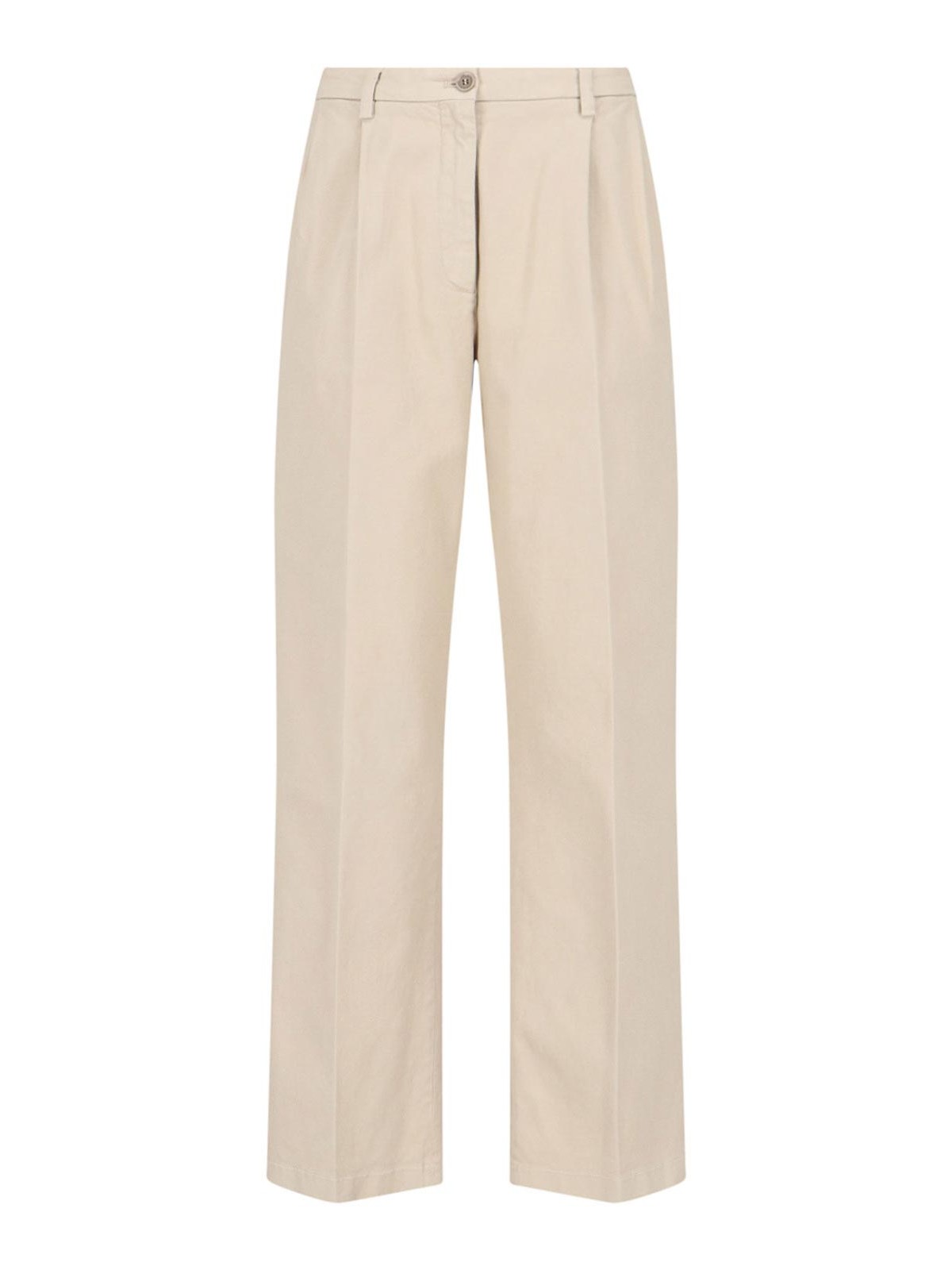 Shop Aspesi Straight Trousers In Beige