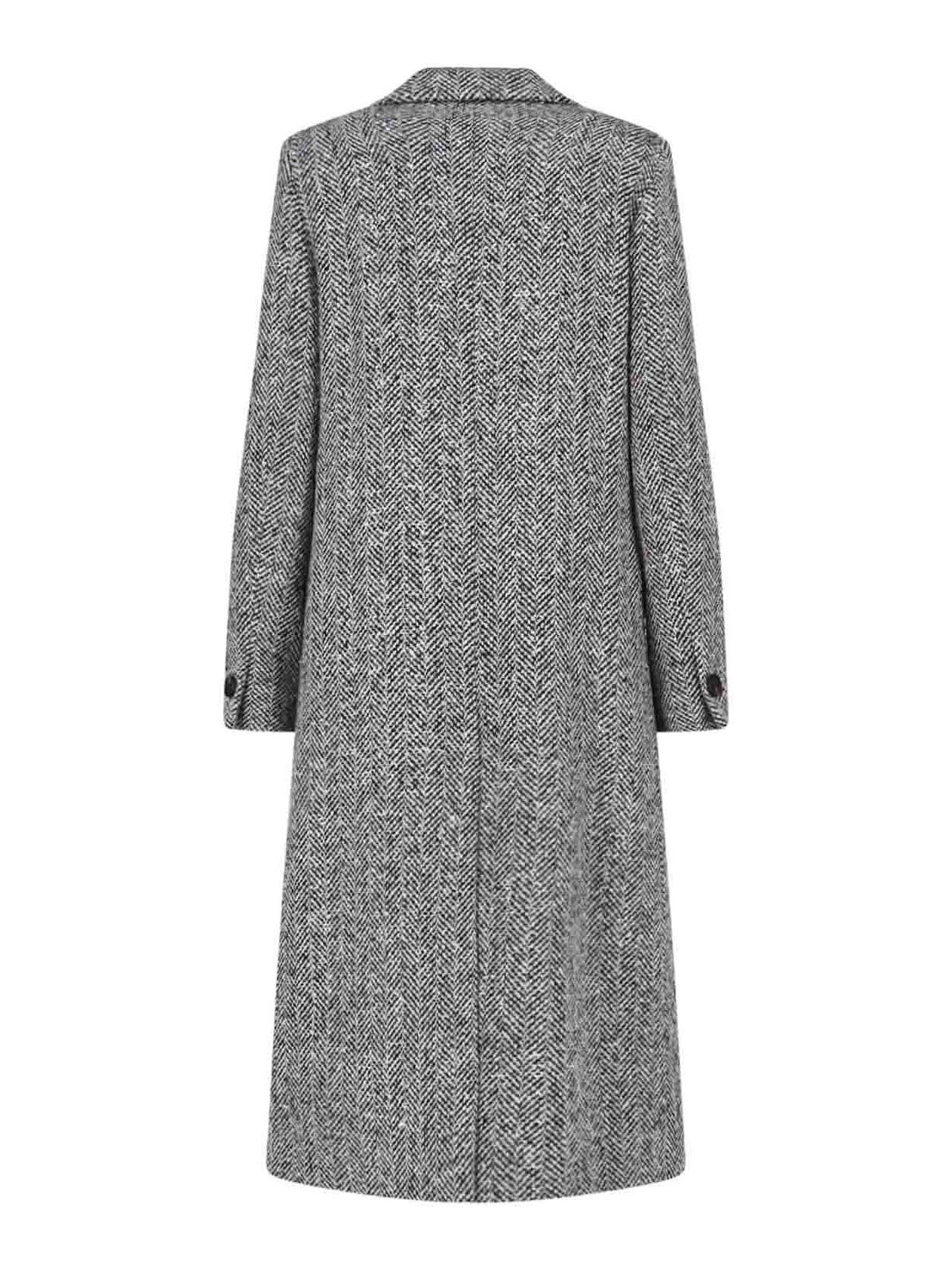 Shop Tagliatore Double-breasted Midi Coat In Grey