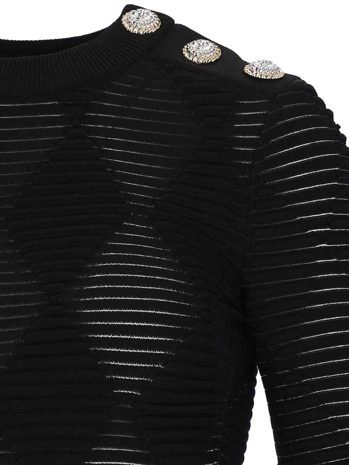 Shop Balmain Crewneck In Black