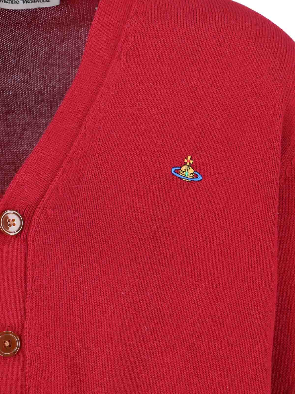 Shop Vivienne Westwood Cardigan Logo In Red