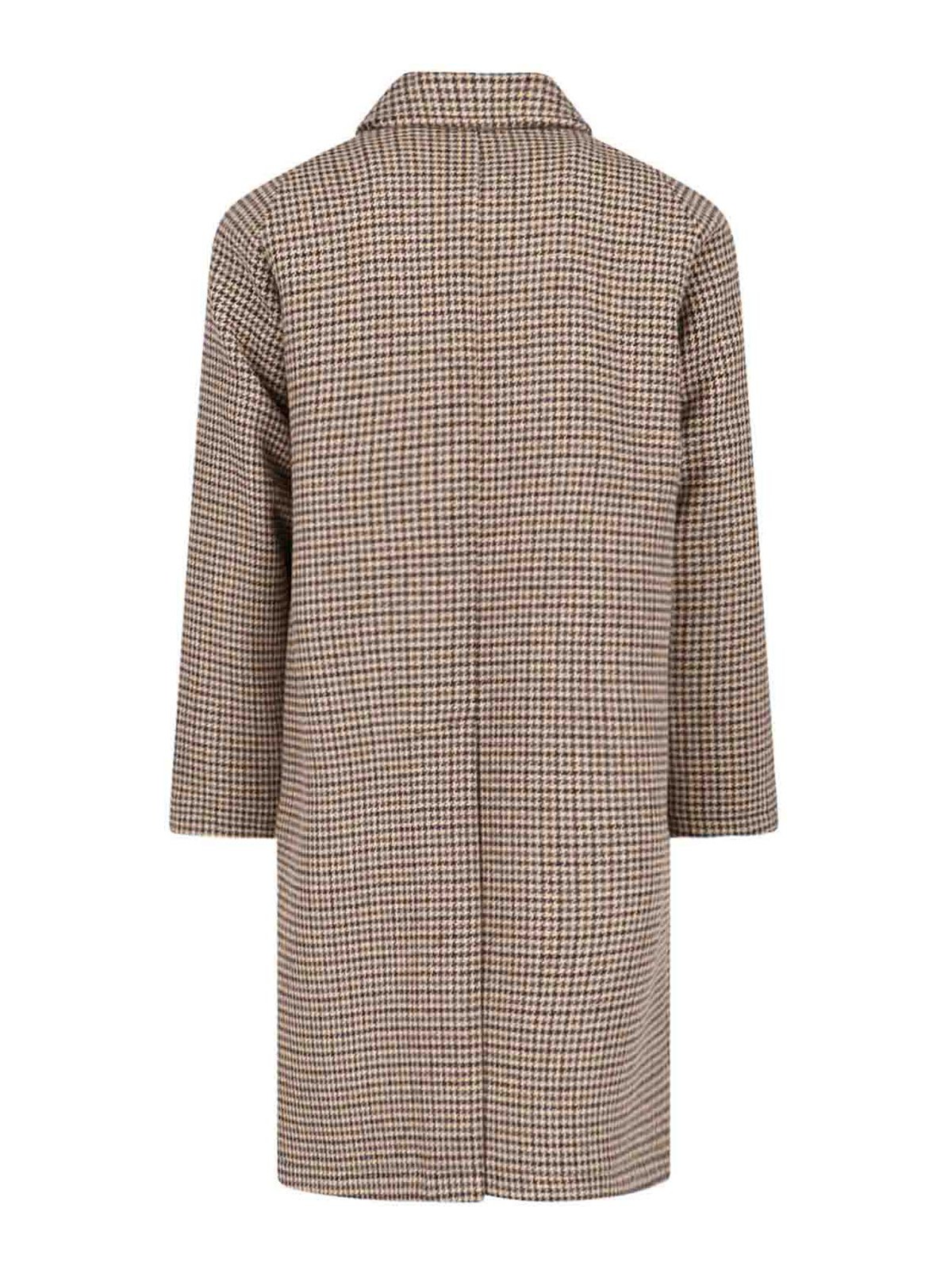 Shop Tagliatore Houndstooth Coat In Beige