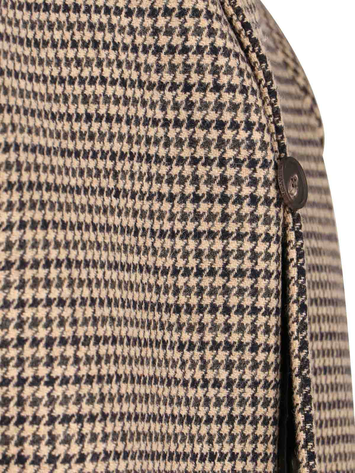 Shop Tagliatore Houndstooth Coat In Beige