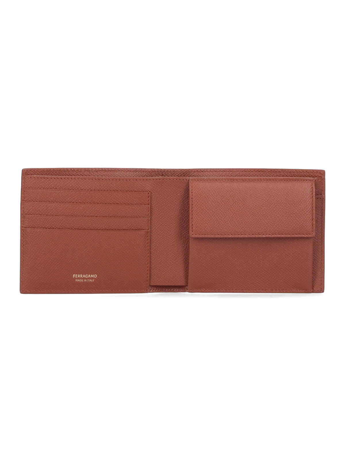 Shop Ferragamo Bi-fold Wallet In Brown