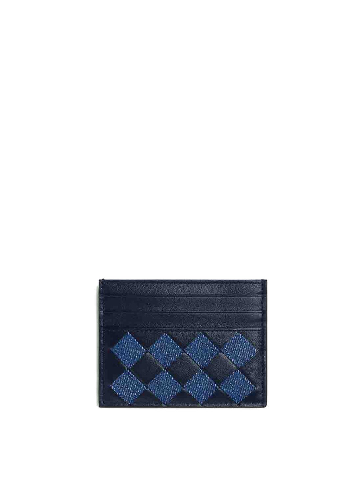 Shop Bottega Veneta Leather Card Case In Azul