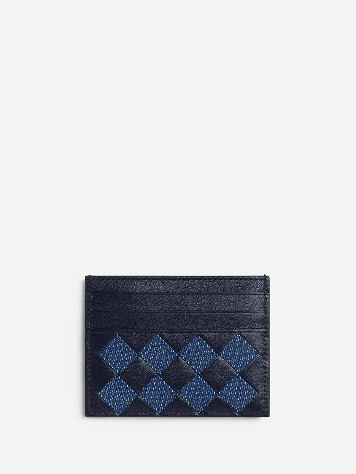 Shop Bottega Veneta Leather Card Case In Azul