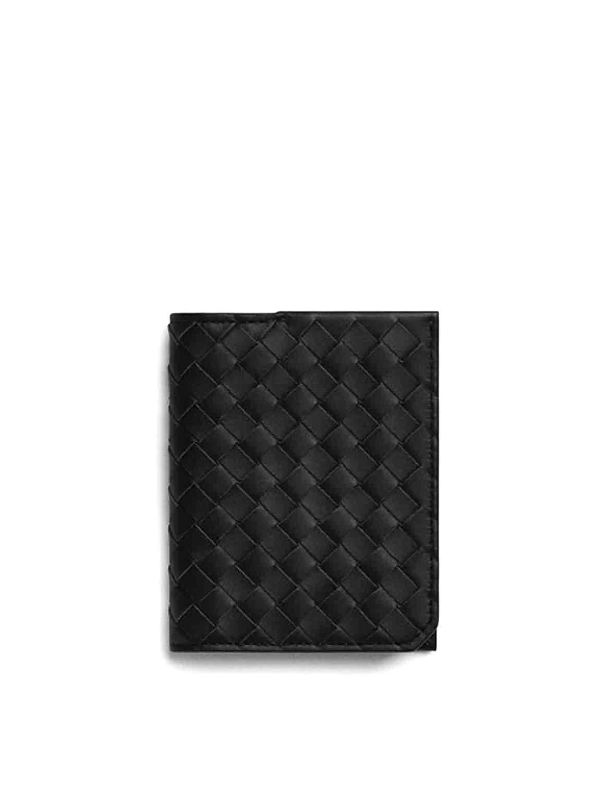 Shop Bottega Veneta Leather Card Case In Negro