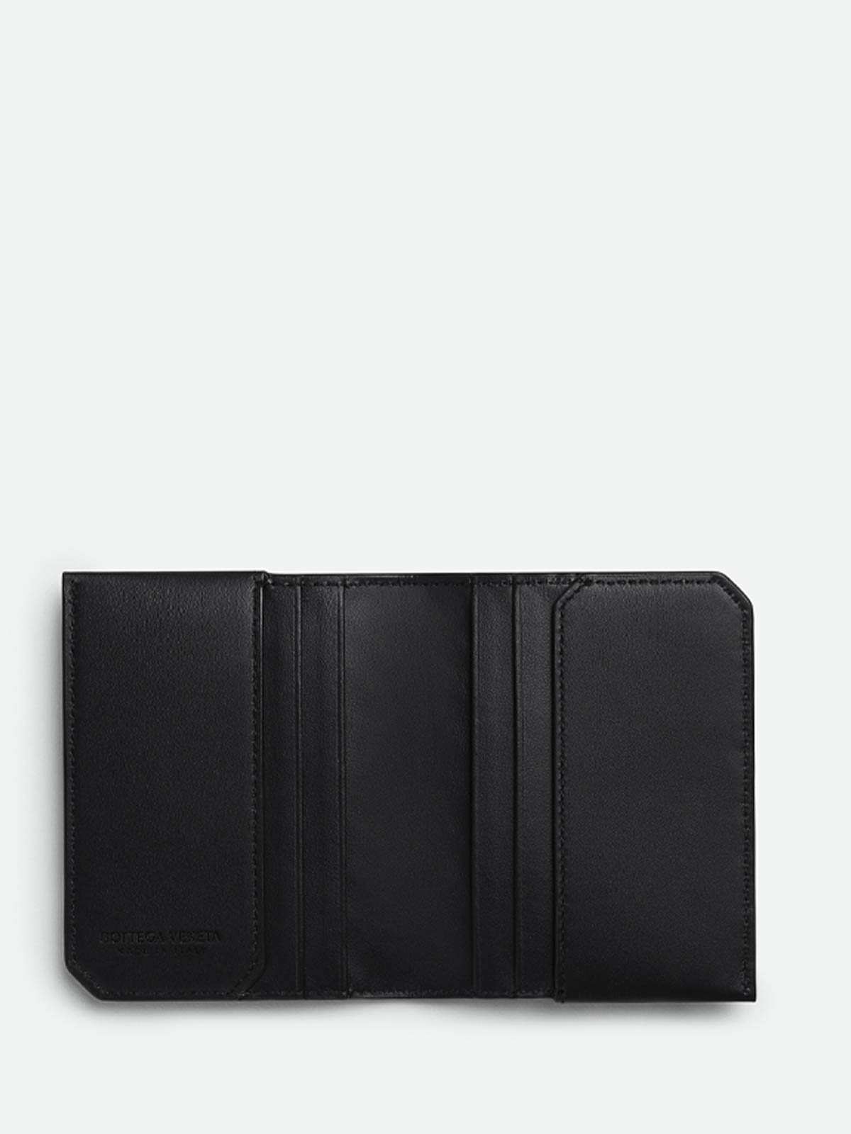 Shop Bottega Veneta Leather Card Case In Negro