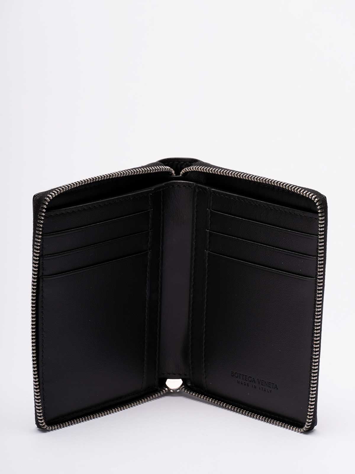 Bottega Veneta Cassette Zip Around Wallet - Black|749462VBWD28803