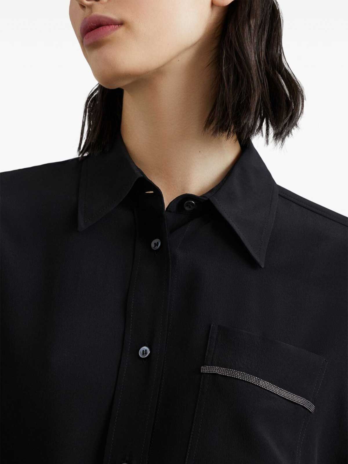 Shop Brunello Cucinelli Long Sleeve Shirt In Negro