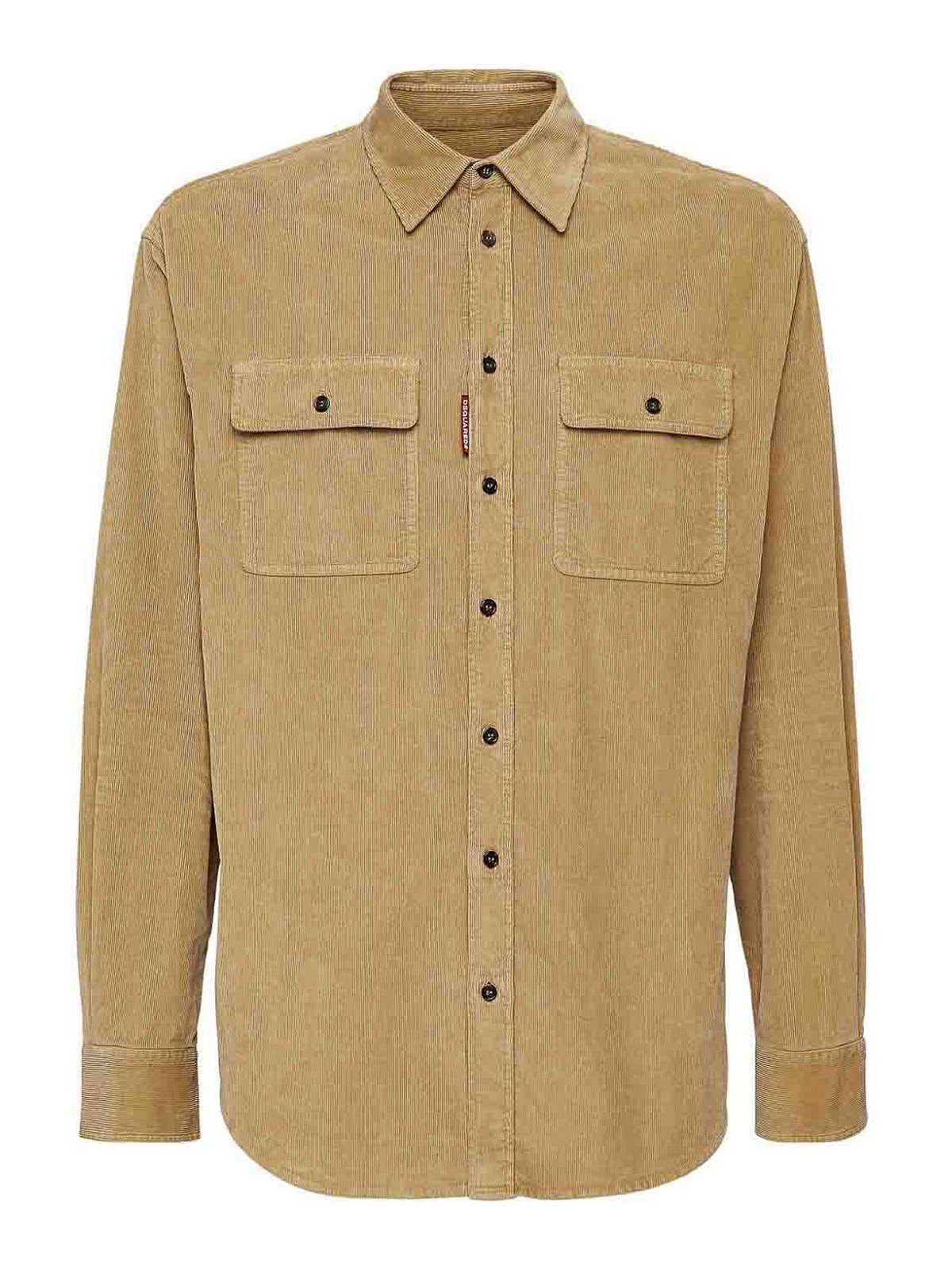 Shop Dsquared2 Corduroy Shirt In Camel