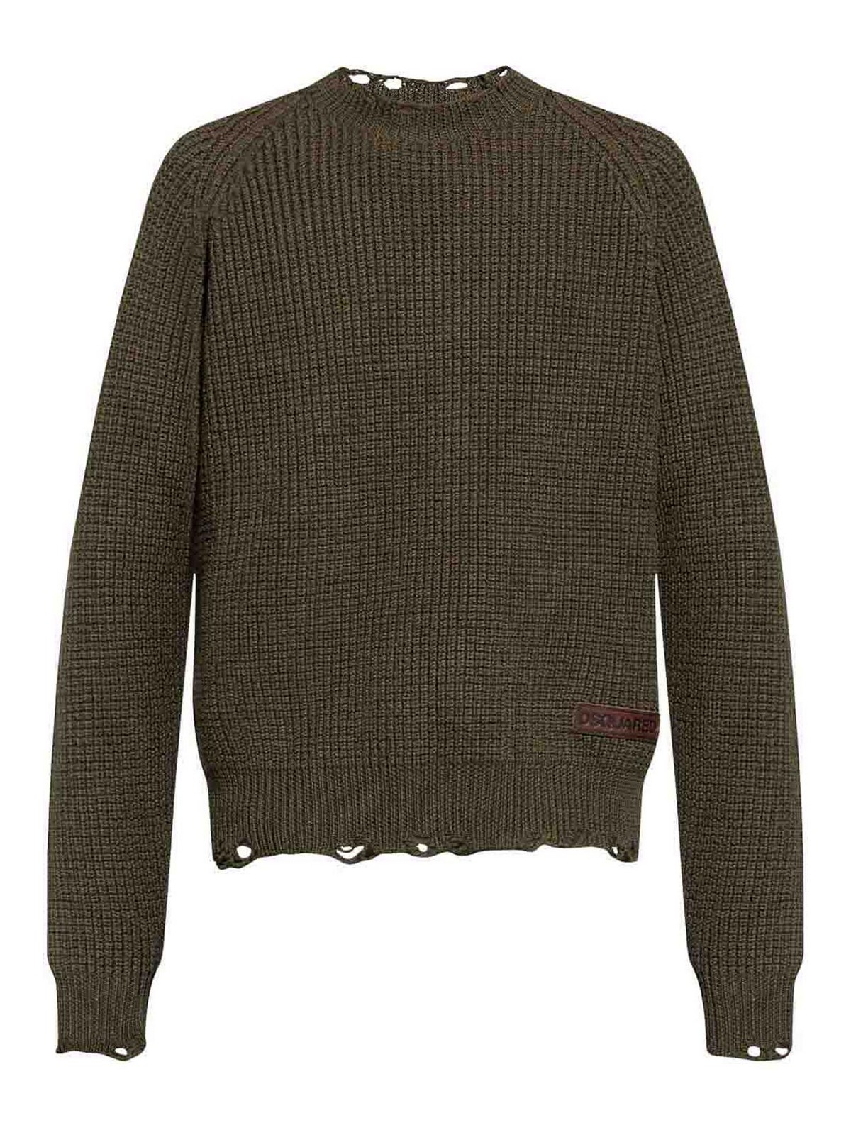 Shop Dsquared2 Crew-neck Sweater In Verde Oscuro