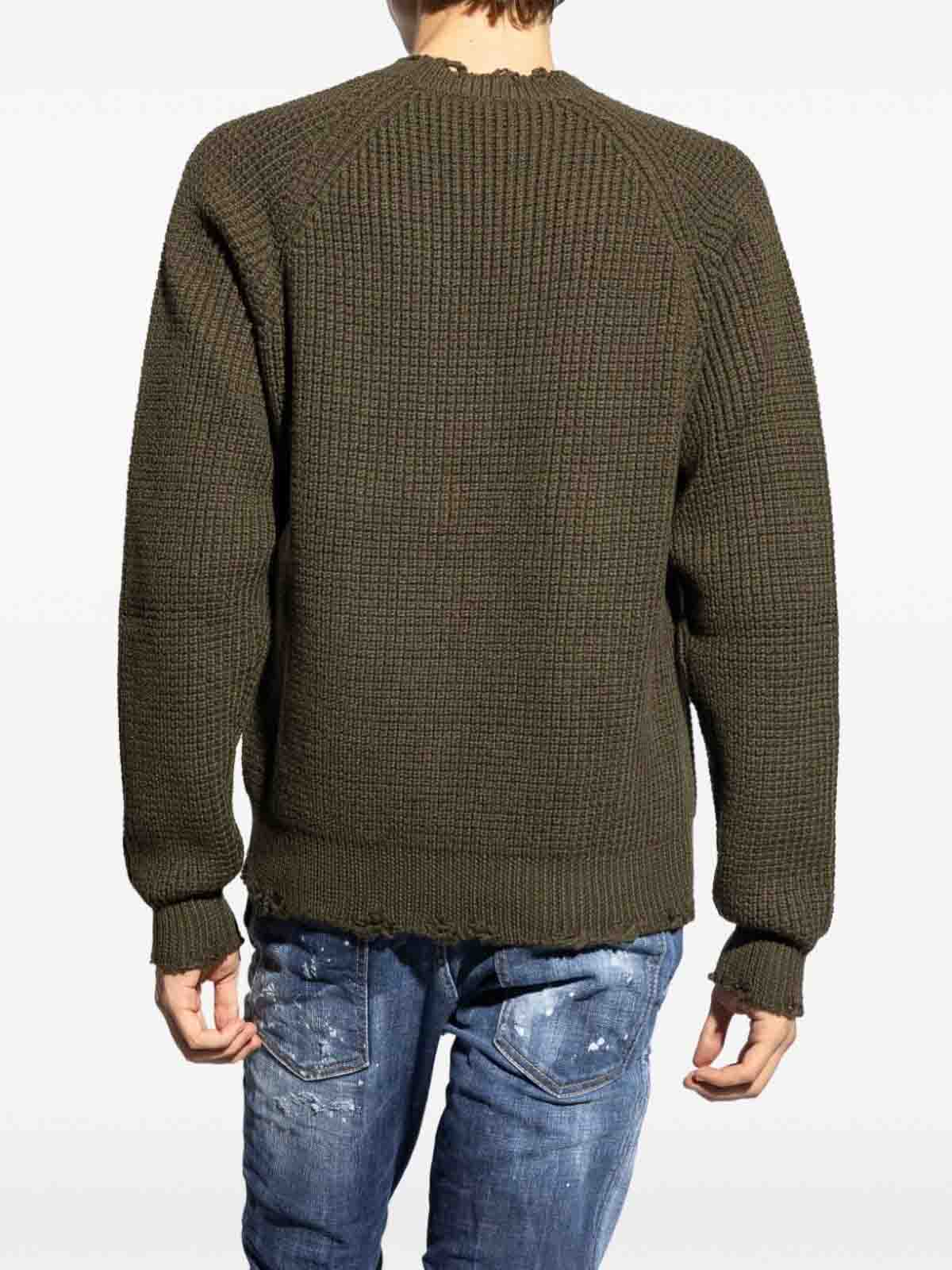 Shop Dsquared2 Crew-neck Sweater In Verde Oscuro