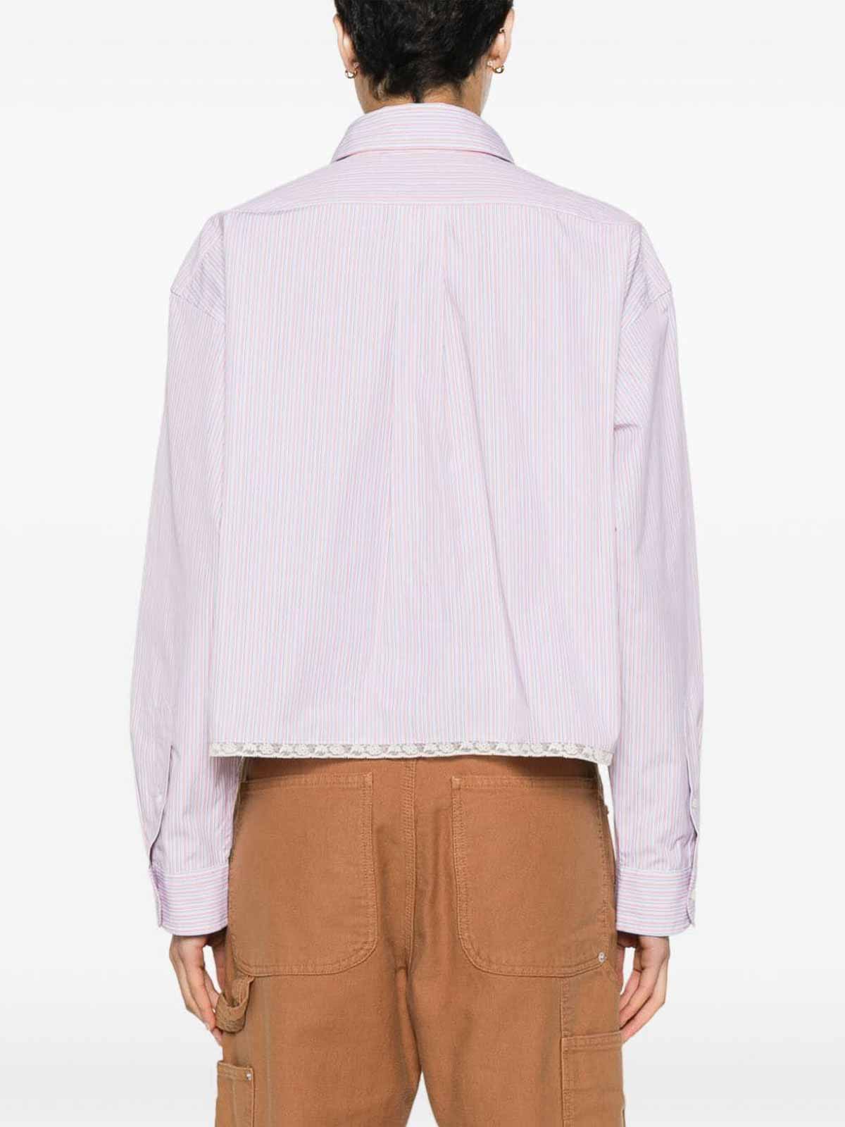 Shop Miu Miu Cropped Shirt In Rojo Claro