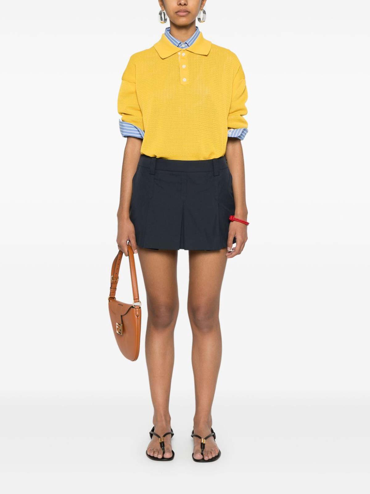 Shop Miu Miu Tailored Mini Skirt In Beis Claro