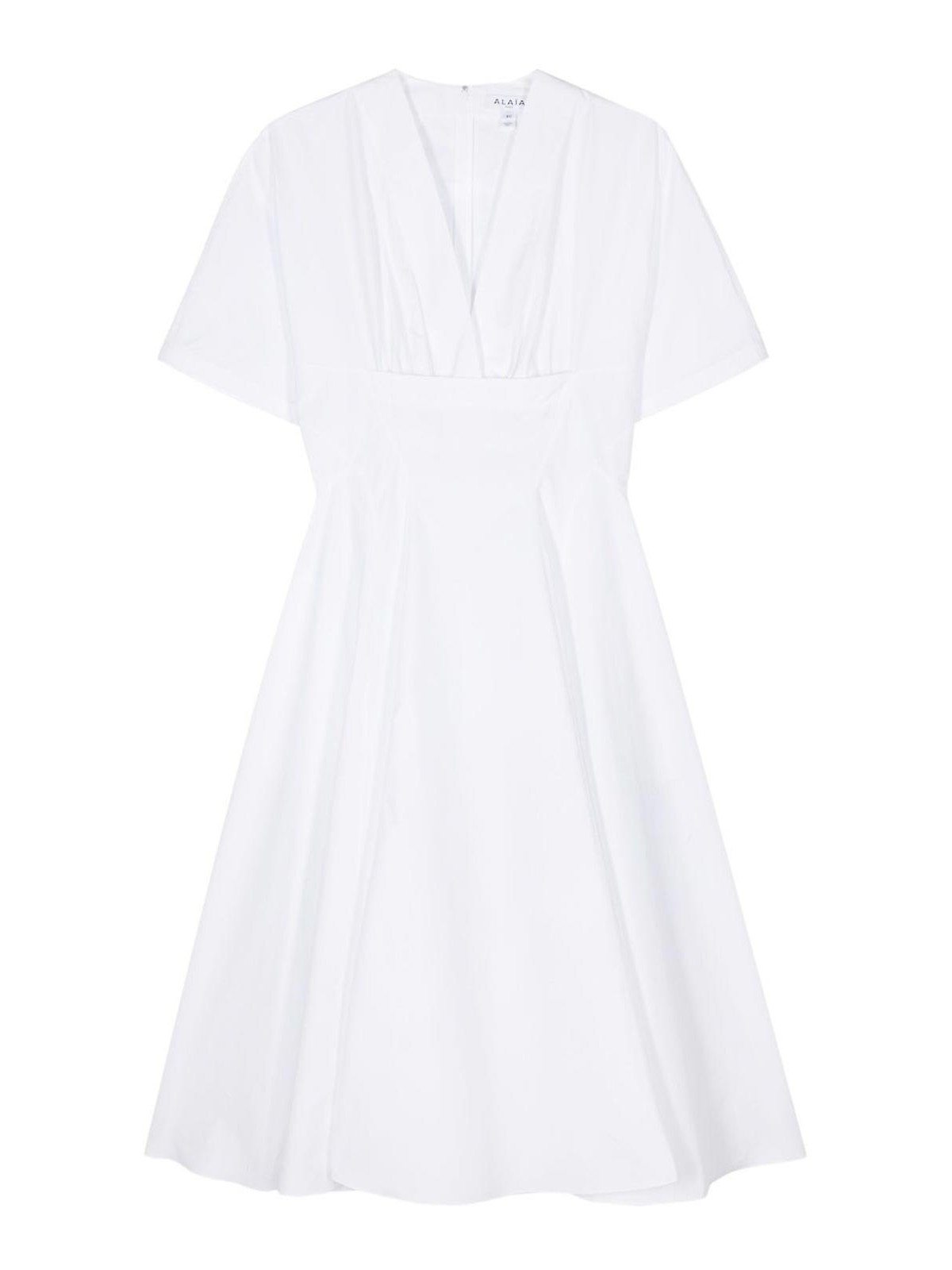 Shop Alaïa Midi Dress In Blanco