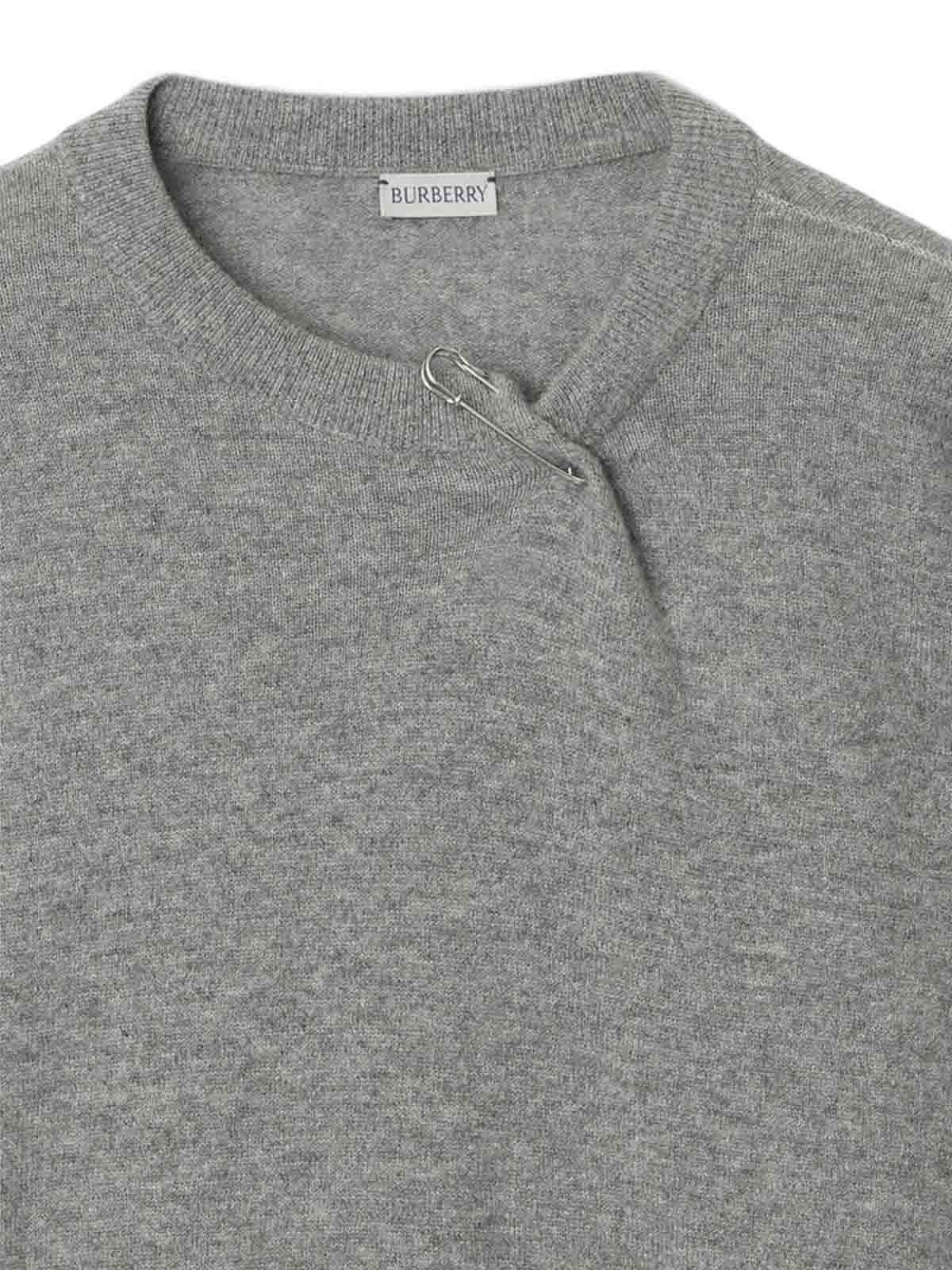 Shop Burberry Crew-neck Sweater In Gris