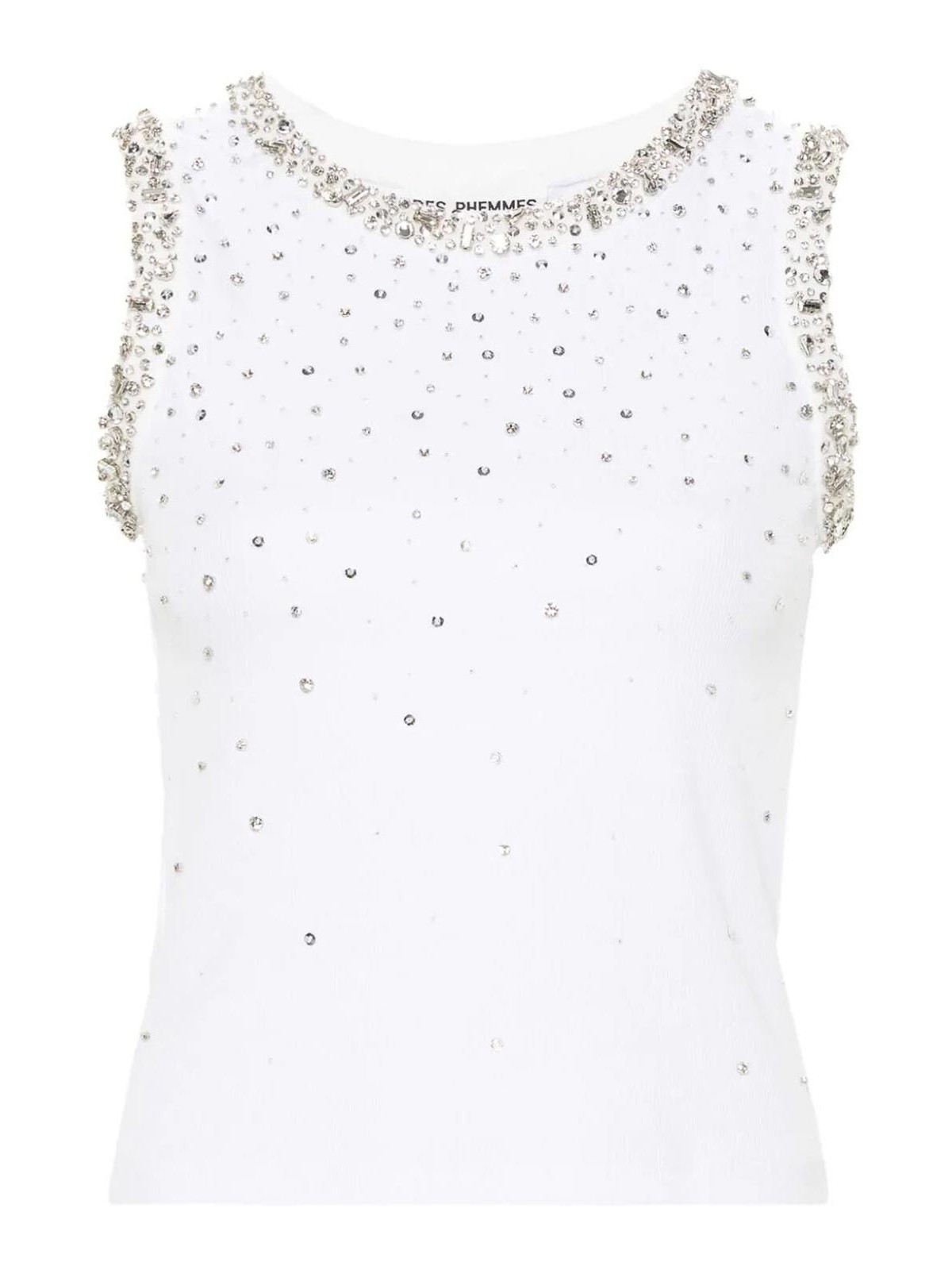 Shop Des Phemmes Cristal Degrad Tank Top In Blanco