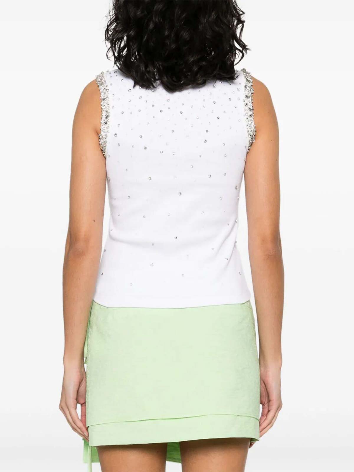 Shop Des Phemmes Cristal Degrad Tank Top In Blanco