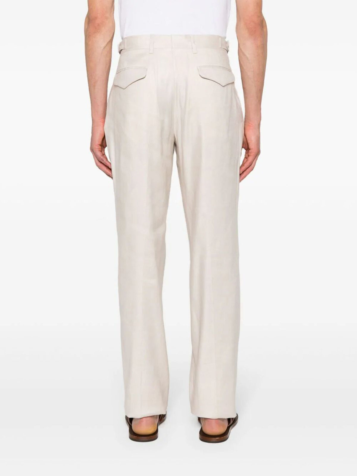 Shop Lardini Drop Reg Pants In Beis