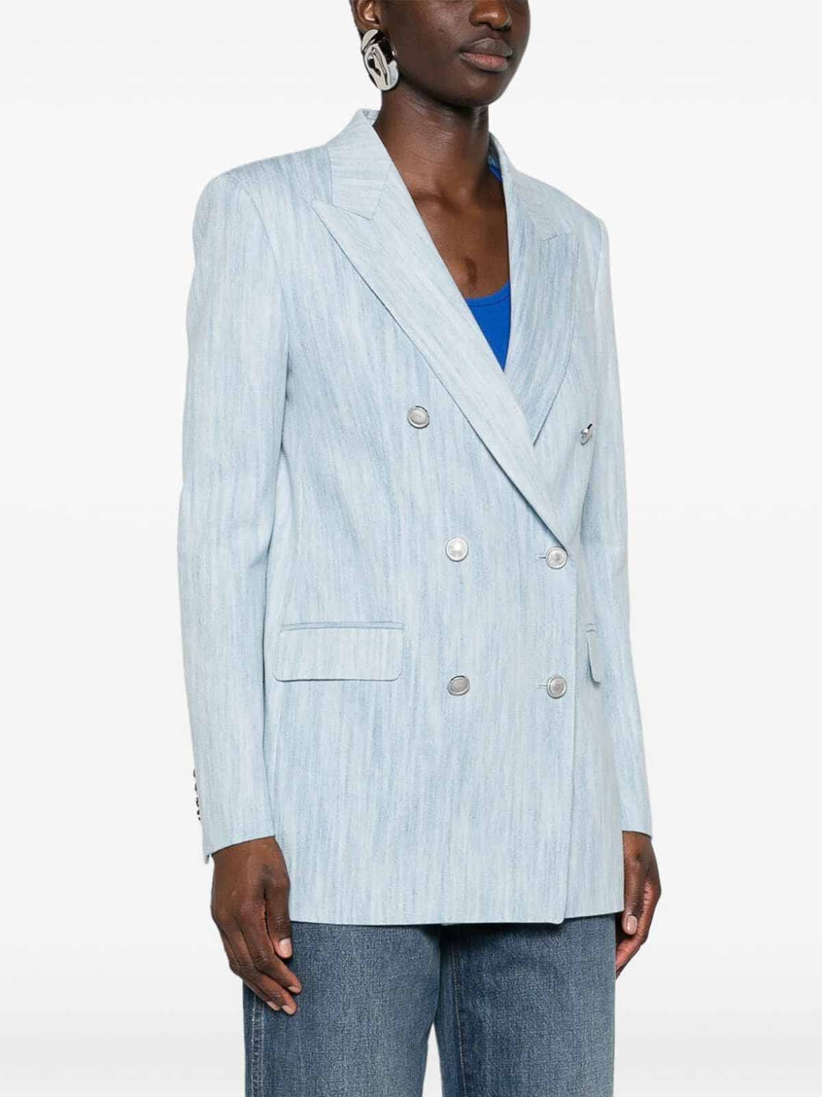 Shop Tagliatore Double-breasted Blazer In Light Blue