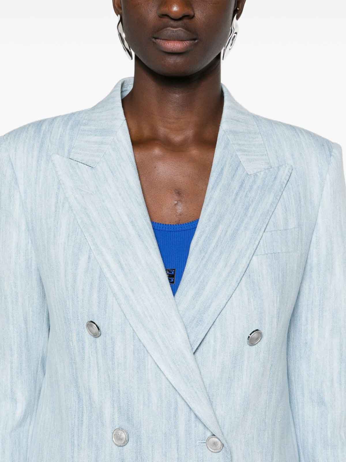 Shop Tagliatore Double-breasted Blazer In Light Blue