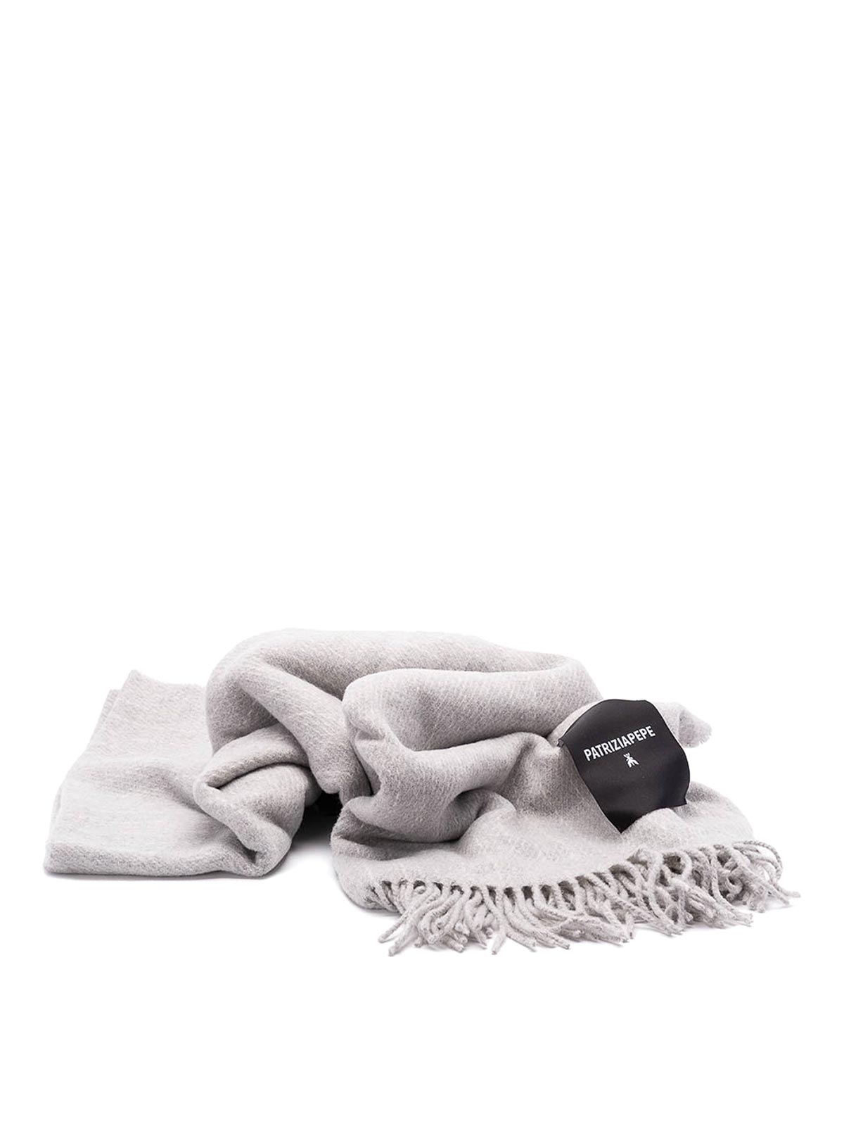 Shop Patrizia Pepe Scarf In Grey