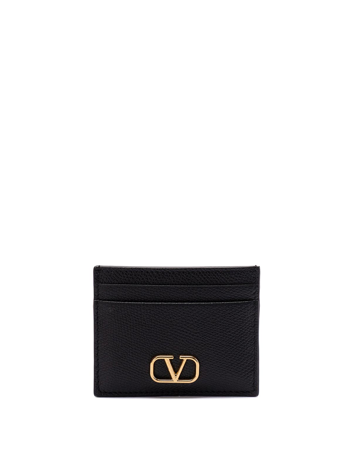 Shop Valentino Signature Card Holder In Black