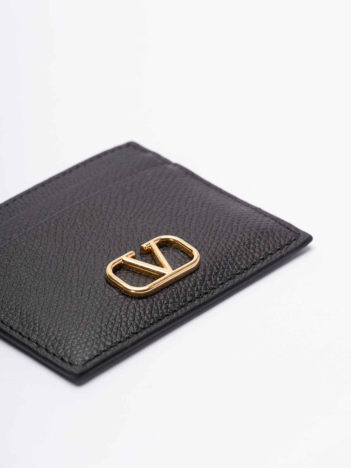 Shop Valentino Signature Card Holder In Black